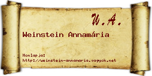 Weinstein Annamária névjegykártya